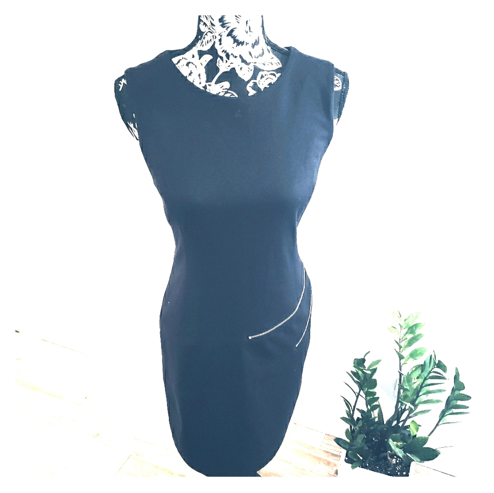 Micheal Kors black dress with silver zippers